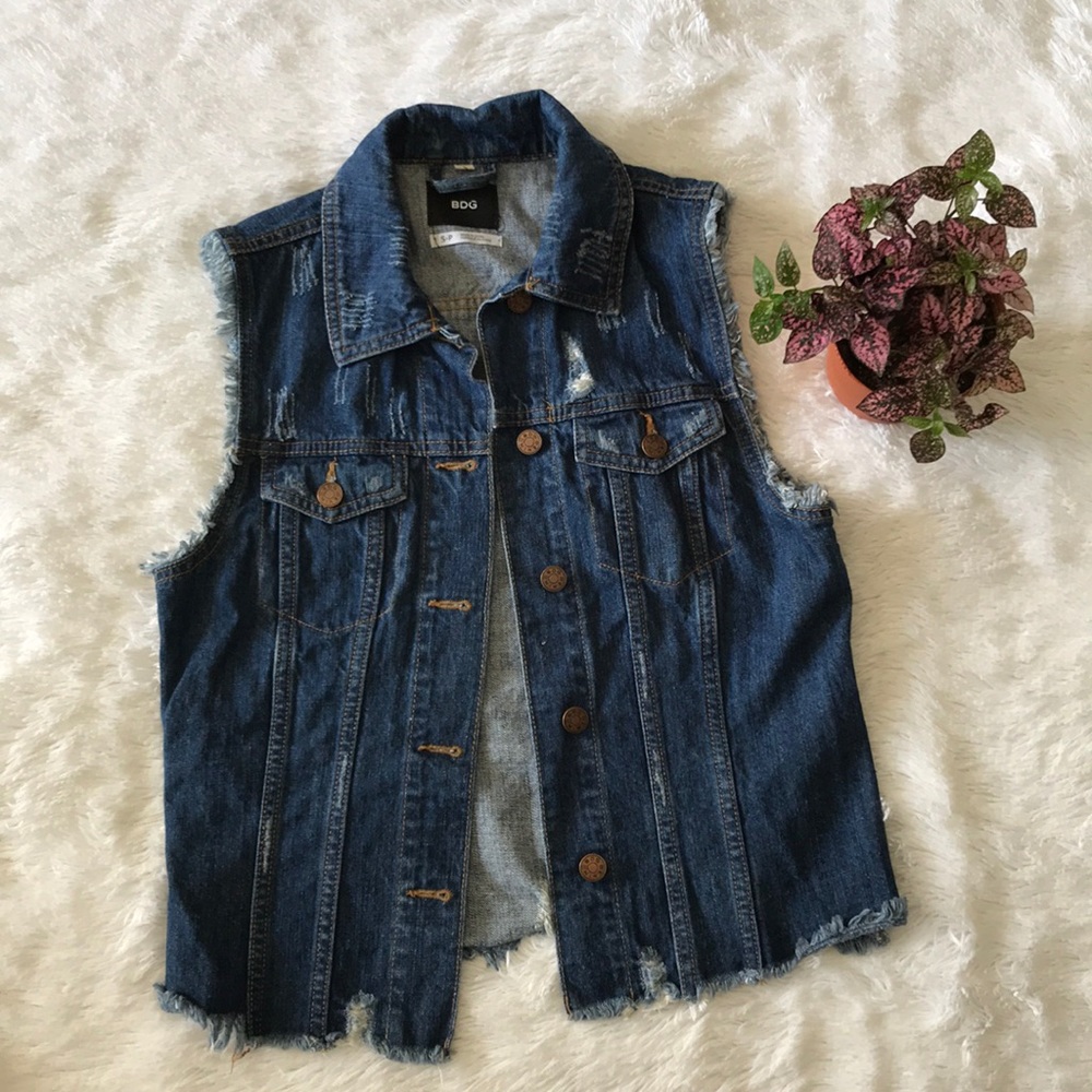 Distressed denim vest urban outfitters